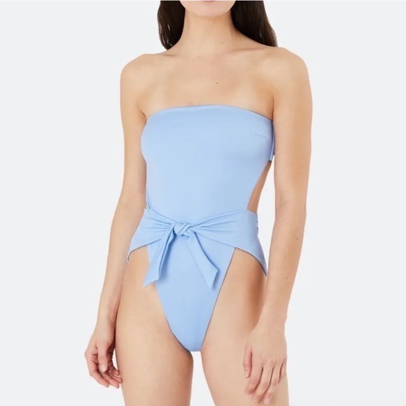 Onia Scarlett One Piece Swimsuit Strapless Blue Size XS - Picture 1 of 15